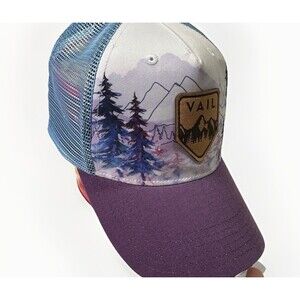 Locale Vail Colorado Trucker Hat - Mountain Patch Mesh Back Adjustable Snapback